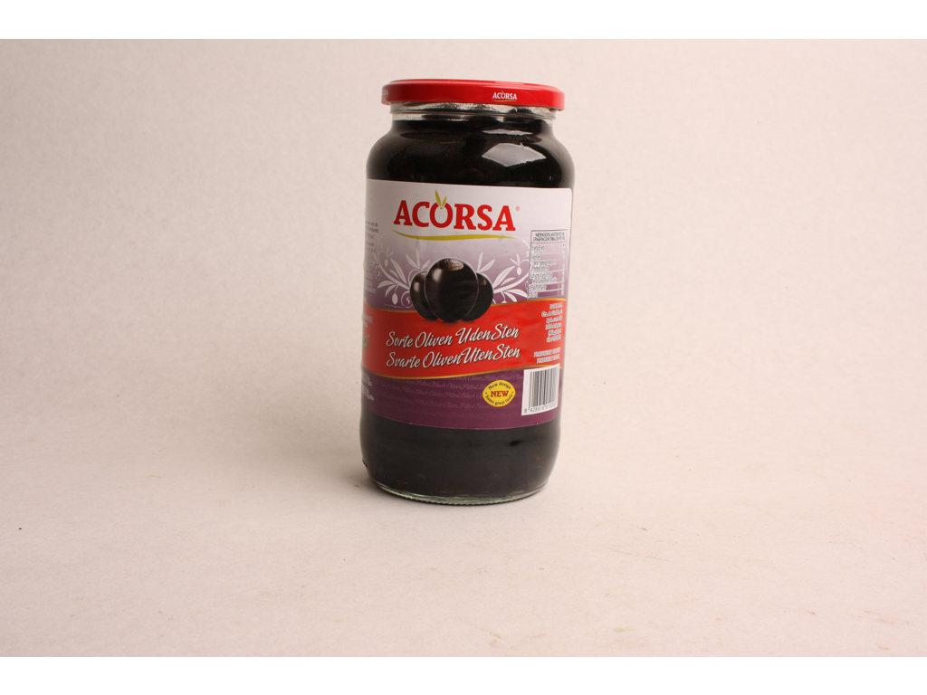 Oliven sorte uden sten stort glas