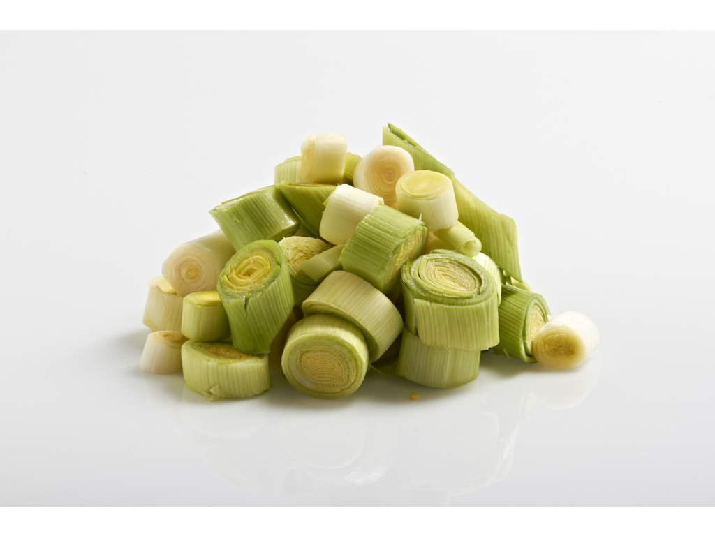 Porrer i skiver 2-3 cm. 1 kg.
