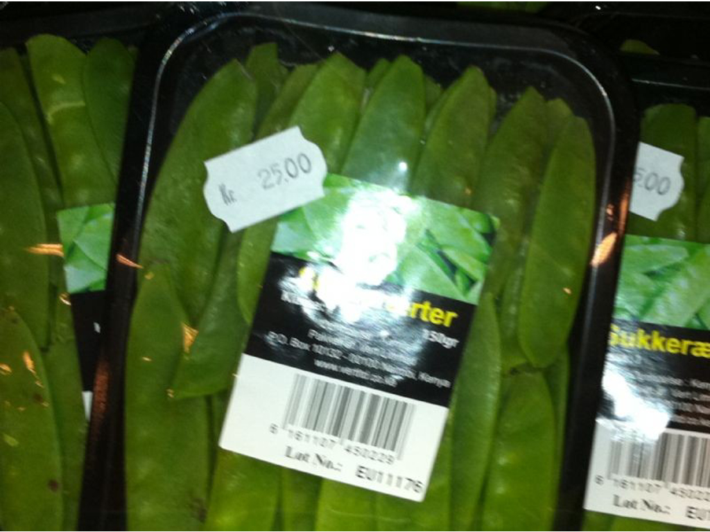 Sukkerærter - Pr. bakke 500 gr.