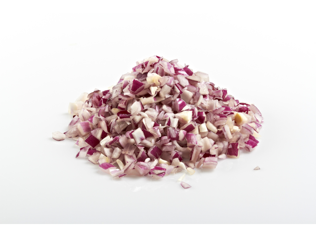 Rødløg i tern 1 kg. 10*10*10