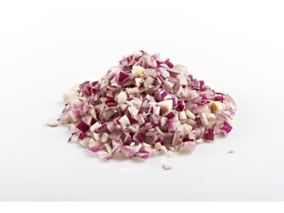 Rødløg i tern 1 kg. 10*10*10