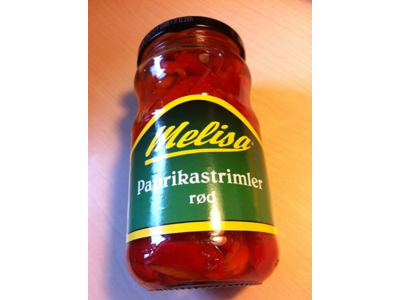 Paprikastrimler rød - 320 g.