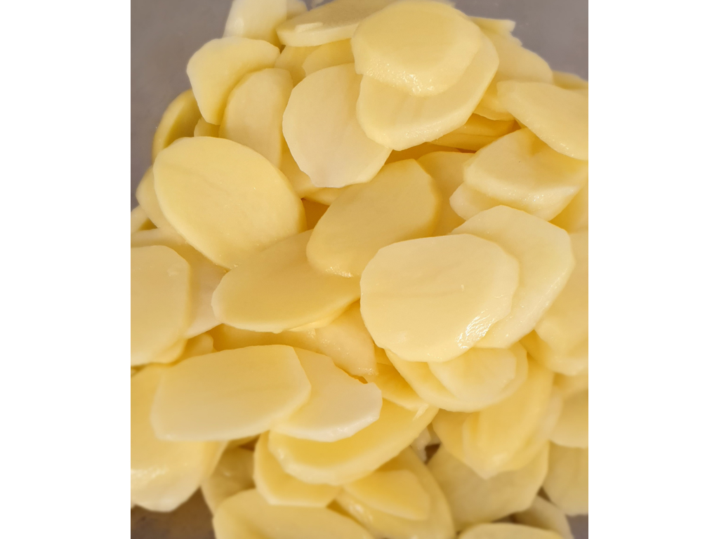 Kartofler i skiver 3 kg. 1mm.