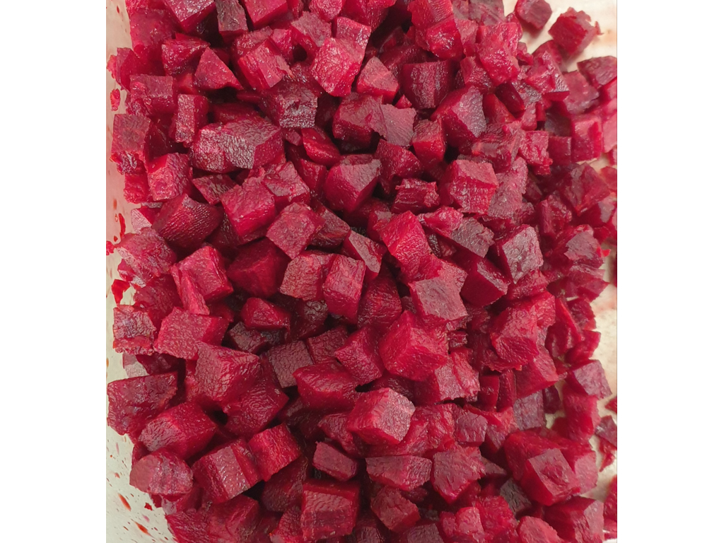 Rødbeder i tern 10*10*10 mm. 1 kg